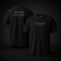 DUSKSET Unisex After Dark T-Shirt — front and back, styled product shot
