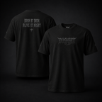 DUSKSET Unisex After Dark T-Shirt — front and back, styled product shot
