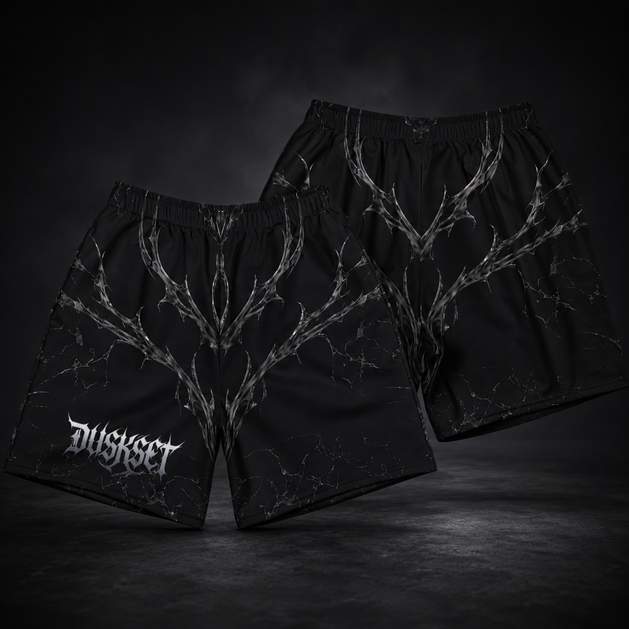 DUSKSET Unisex Nightform Shorts — styled product shot