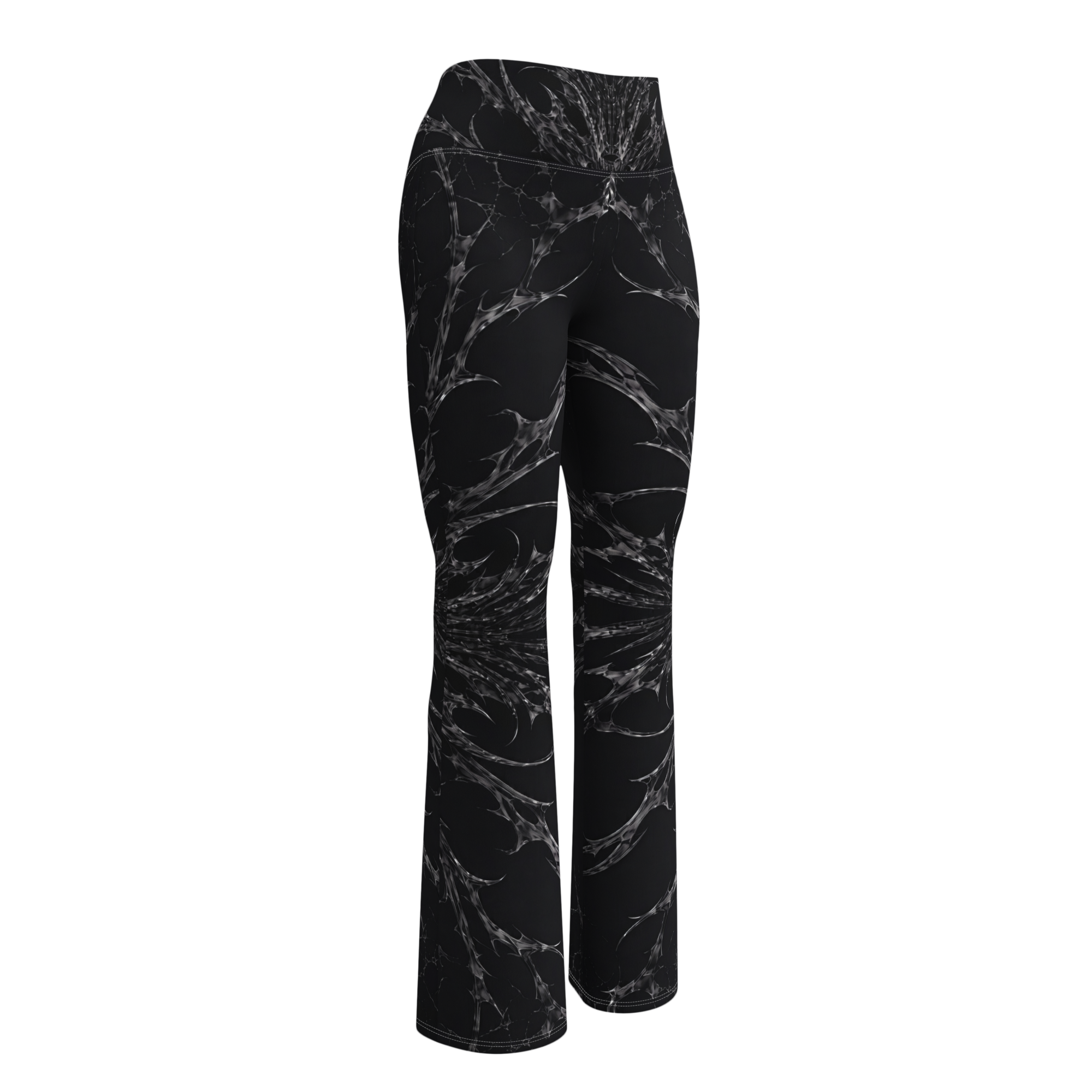 DUSKSET Women’s Nightform Flare Leggings worn by model — front