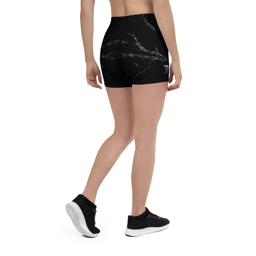 DUSKSET Women’s Nightform Shorts worn by model — front angle