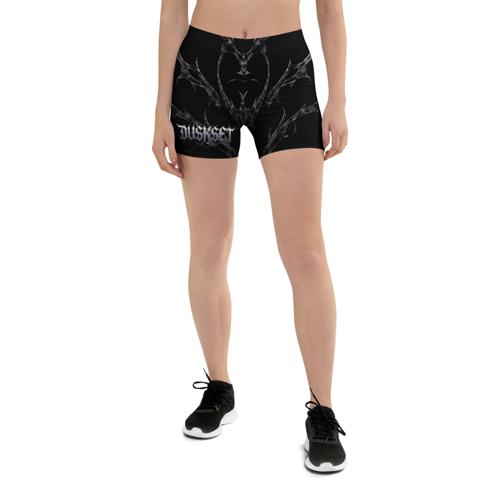 DUSKSET Women’s Nightform Shorts worn by model — front