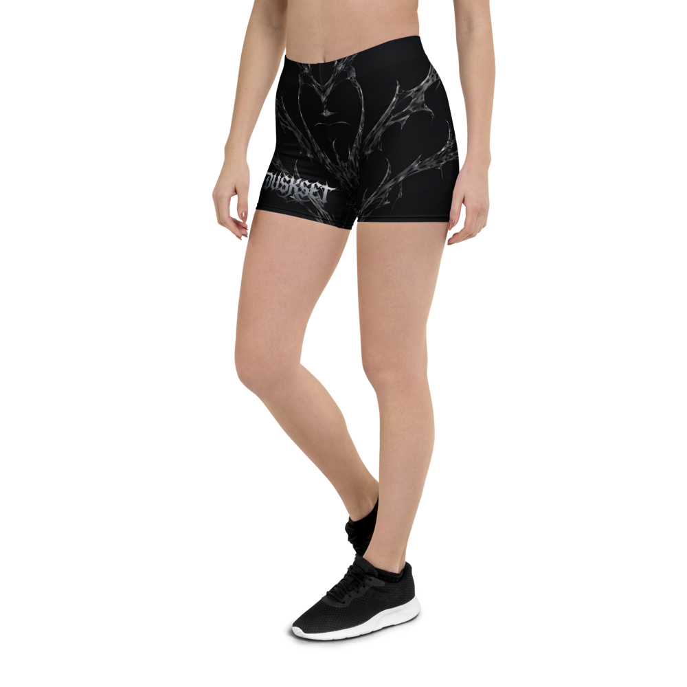 DUSKSET Women’s Nightform Shorts worn by model — side angle