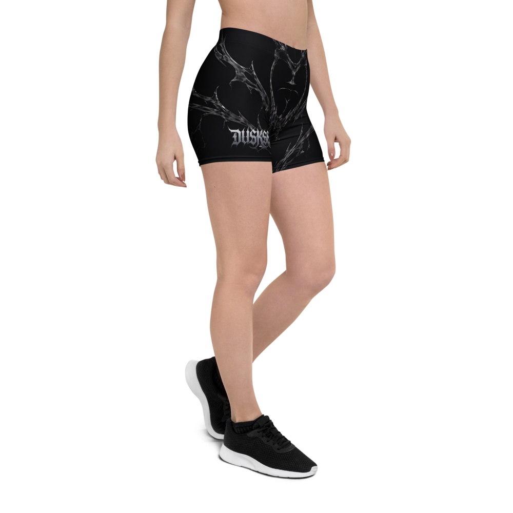 DUSKSET Women’s Nightform Shorts worn by model — side