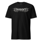 DUSKSET Unisex Staple T-Shirt — front view with DUSKSET print