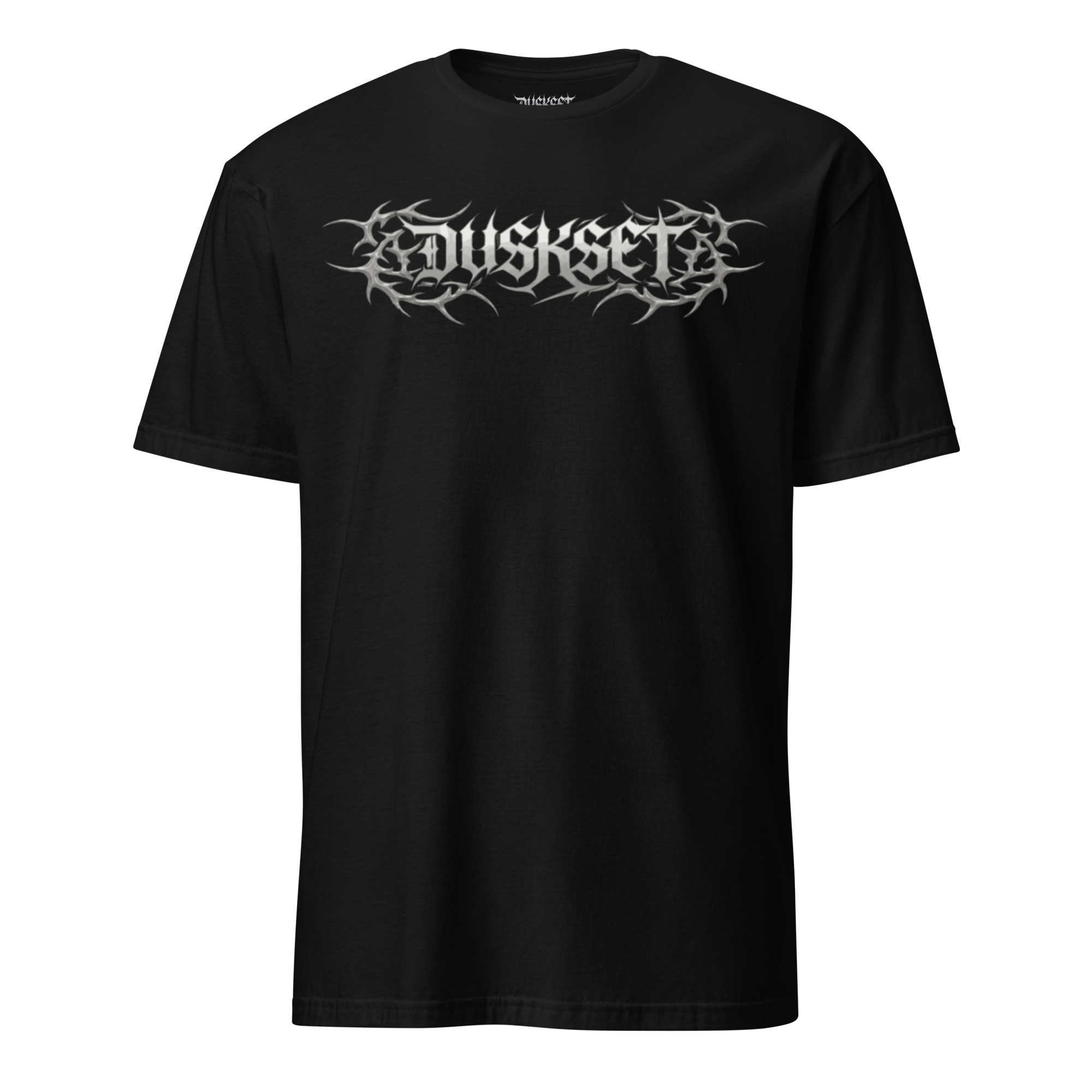 DUSKSET Unisex Staple T-Shirt — front view with DUSKSET print